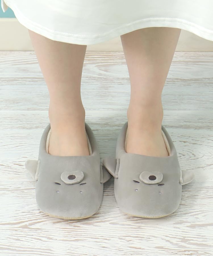 Bleu Bleuet Sea Creature Size M Women's Slippers, (23.0-24.5cm) (Seal Design)