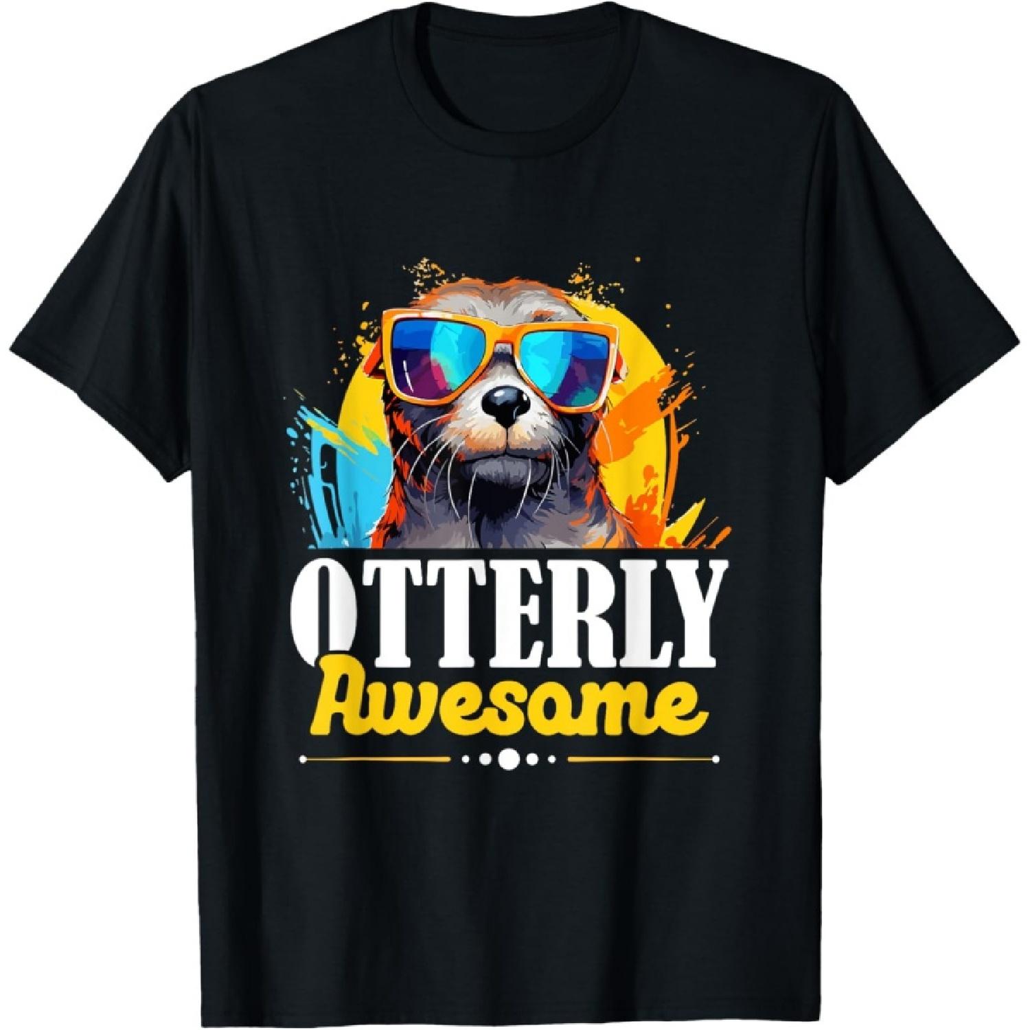 Otter Animal Kids & Adult - Otterly Awesome T-Shirt S