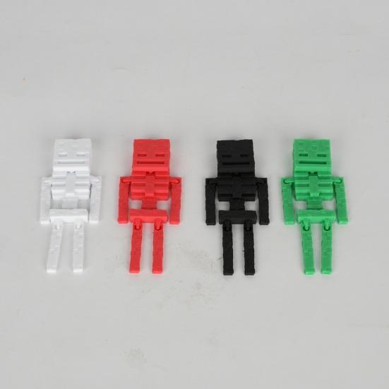 Pixel Robot Ornament Fidget Toy Mini Robot Figurine DIY Assembly Toy Robot Figure Stress Relief Toy Gift for Robot Lovers