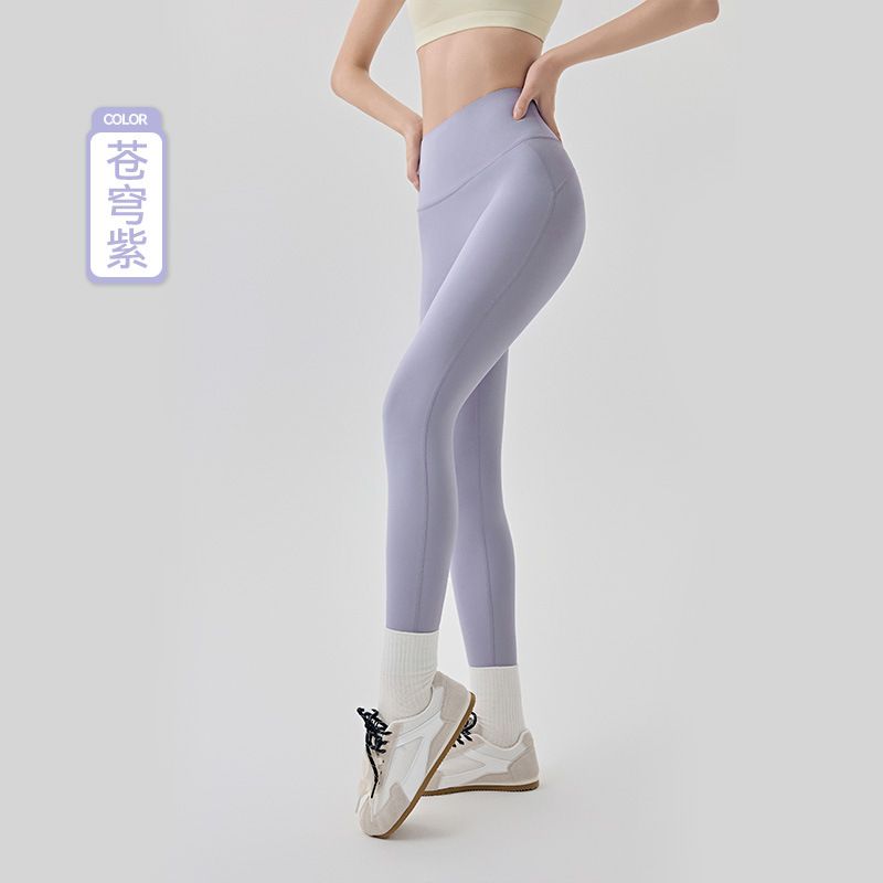 

Underwear Yoga Pants Women s Outwear Seamless 7A Antibacterial Breathable Crotch Pad High Waist Composite Belly Contracting Exercise Workout Pants Sky Purple XL