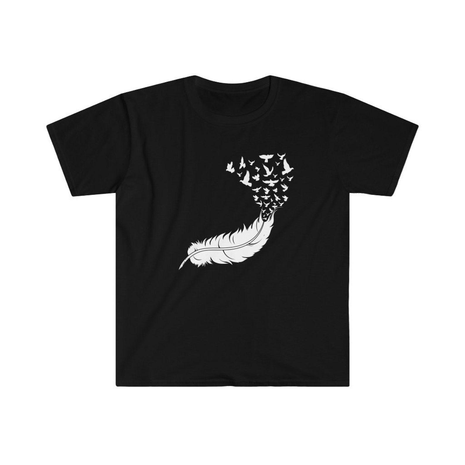 Feather Shirt in Canada | Feather Birds Shirt | Indigenous Owned Shop In Canada | Feather Bird T-Shirt S