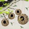 Outdoor Bird Nest Natural Grass Hand Woven Large Space Spherical Straw Bed Habitat Cave Comfortable Hummingbird Nest Courtyard