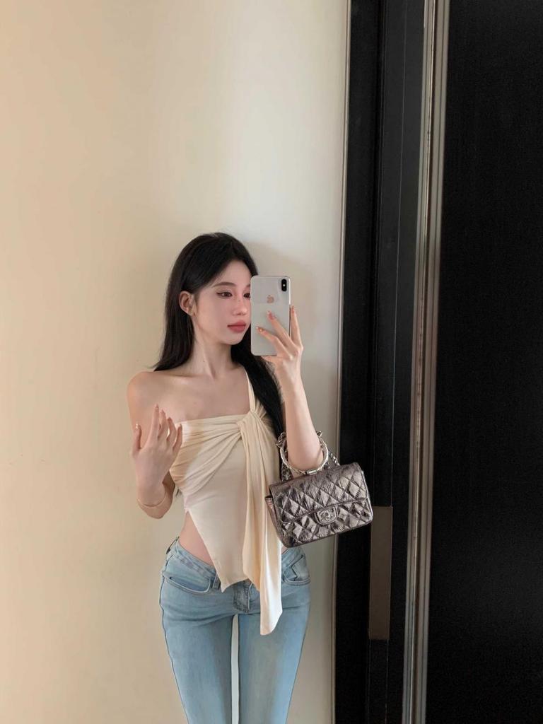 Spring/Summer Off-Shoulder Slim Fit Bandeau Tank Top