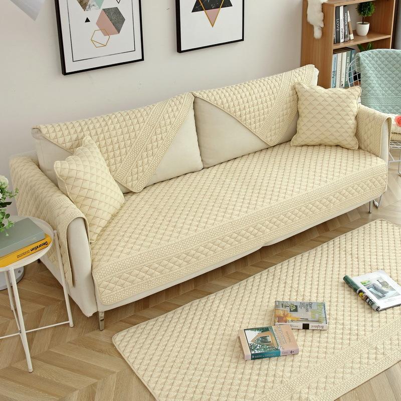 Nordic Sofa Cushion Fabric Spring and Summer Solid Color American Non-slip All-inclusive Sofa Cover Cover Four Seasons Armrest Cover
