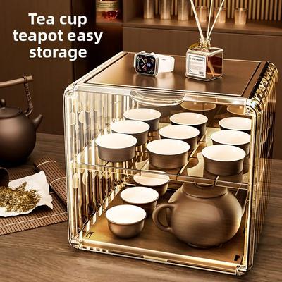Staubdichtes Tassenaufbewahrungsregal Tassenhalter Wasserbecher-Aufbewahrungsregal Teetassenhalter Kaffeetassen-Becher-Aufbewahrungsbox Küchenorganizer