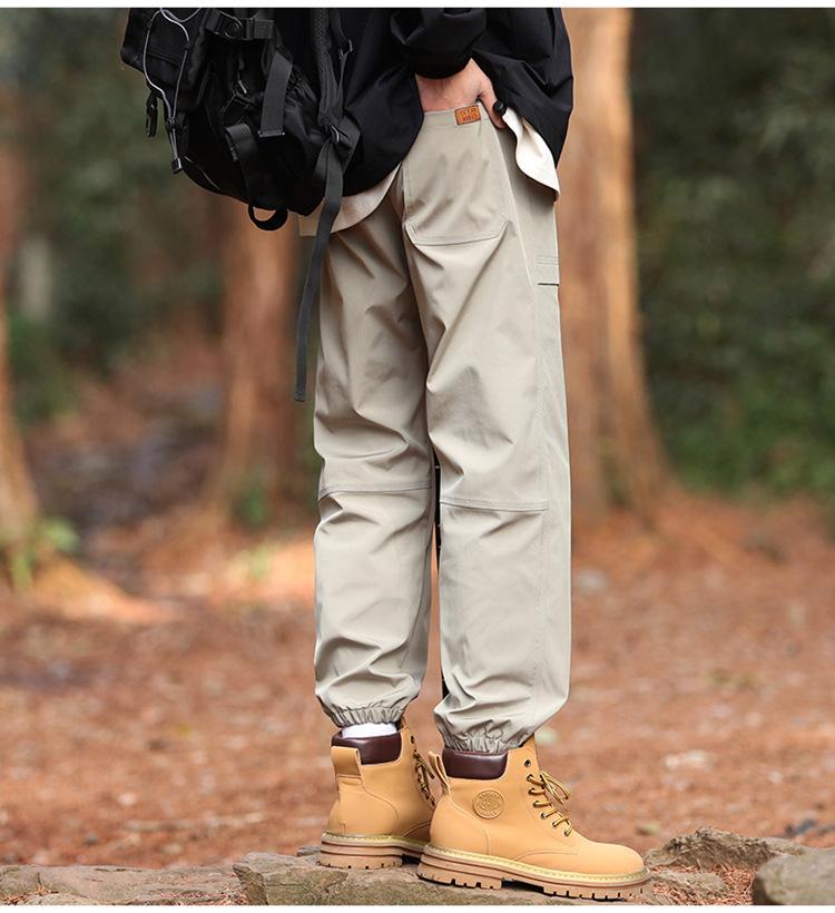 Pánské větruodolné vodoodpudivé cargo turistické kalhoty na jaro/podzim pro outdoor