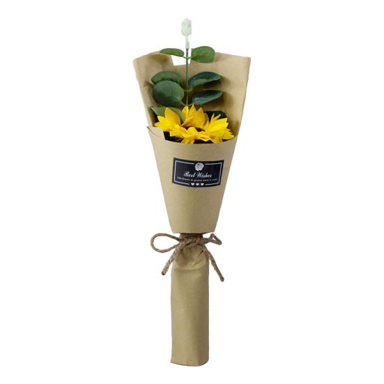 Yousheng Artificial Sunflower Bouquet Mini Scented Soap Flower Bouquet with Eucalyptus Leaves Gift for Birthday Valentine's Day Mother's