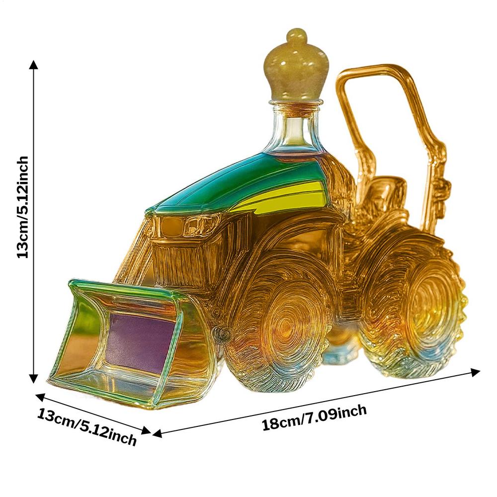 300ML 3D Tractor Decanter Tractor Shaped Whiskey Wine Bottle Glass Storage Ornament Decanter Decoration For Men Bar Cabinet