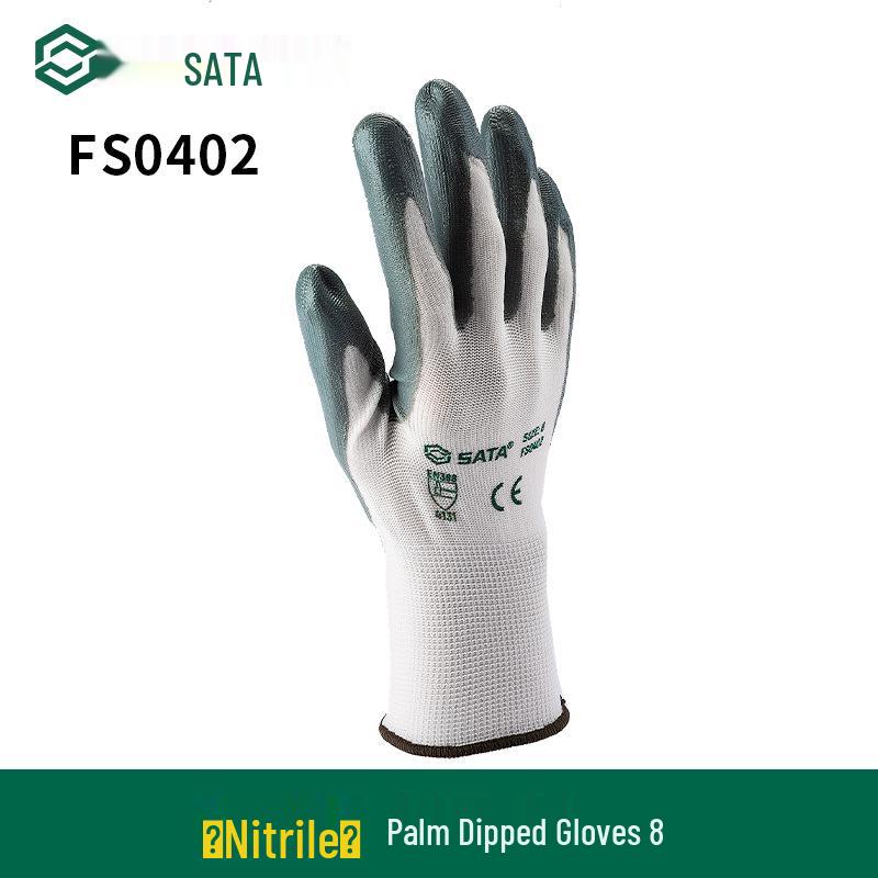 

SATA Nitrile Work Gloves: Wear-Resistant, Anti-Oil & Anti-Slip Protective Gloves for Auto Repair & Workshops Medium