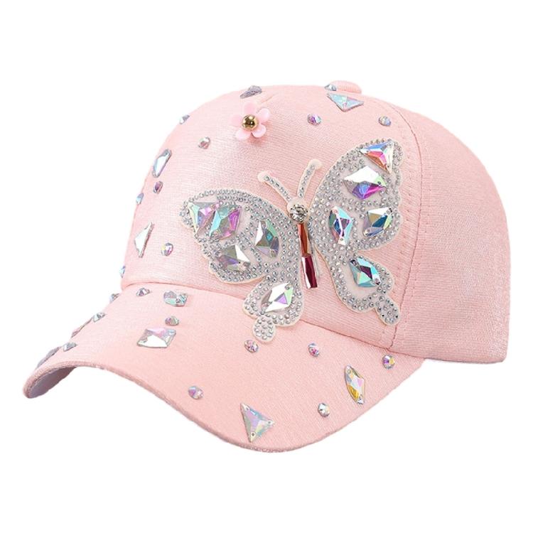 Elegant Crystal Baseball Hat for Women Breathable Sun Protective Hat with Butterfly Design for Vacation Spring Headwear