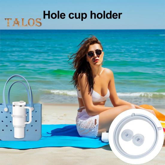 Universal Cup Holder for 30/40oz Tumblers 3-in-1 Beach Bag Attachment with Handles Multi-functional Cup Holder for Bogg Bag