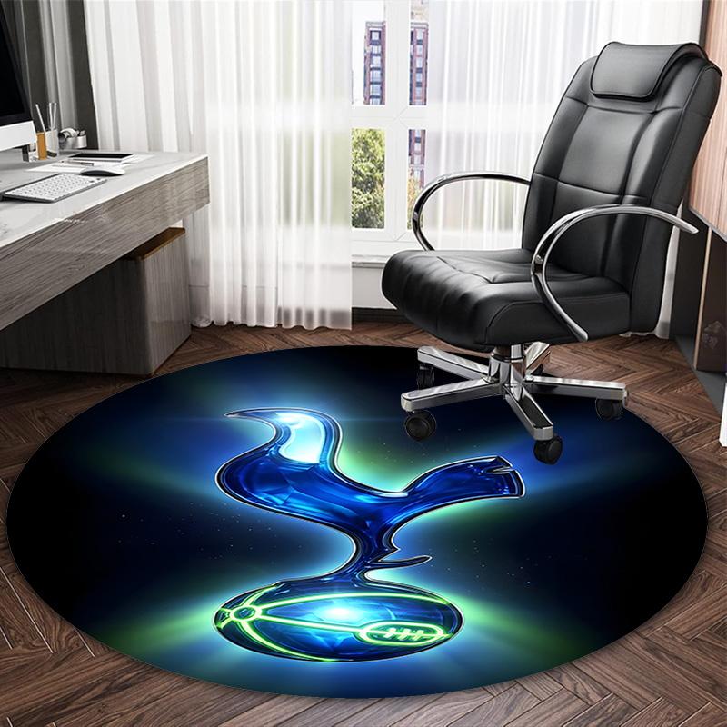 1pc T-Tottenham Hotspur  Carpet, Round Rug, Comfortable, Suitable for Entryways, Living Rooms, Office, And Bedrooms, Christmas Decoration