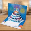 Foldable Happy Birthday Greeting Card Pop Up Blessing Cake Holiday Card  Birthday Gift