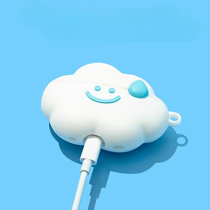 INS Cute Lucky Cloud Soft Clear Earphone Shell for Apple Airpod Pro2 2024 Cover for Airpod3 2 1 Heardphone Case with Keychain