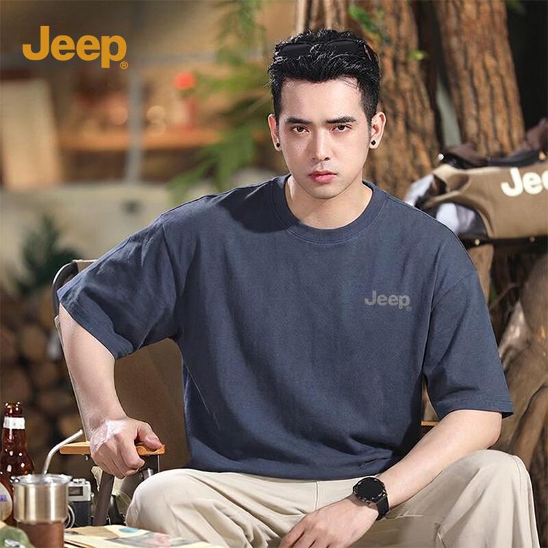 JEEP Men s Pure Cotton Short-Sleeve T-Shirt L