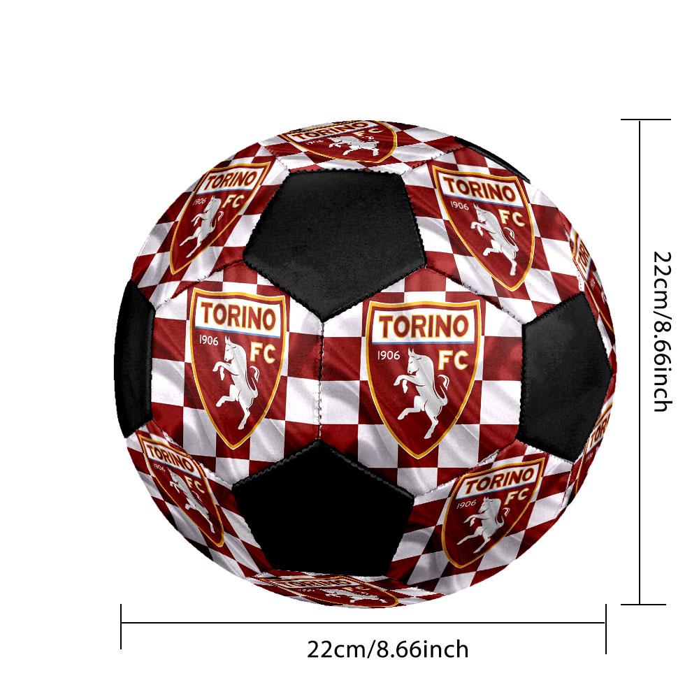 Torino FC Size 5 Soccer Ball, Machine-Stitched PVC, Durable & High Bounce, All Ages Fit, Fan Merchandise, Matches & Outdoor Use.