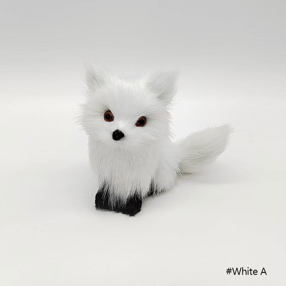 Simulation Mini Fox Model Cute Imitation Fox Ornaments Christmas Gift Children Birthday Gifts Home Decoration Figures Craft