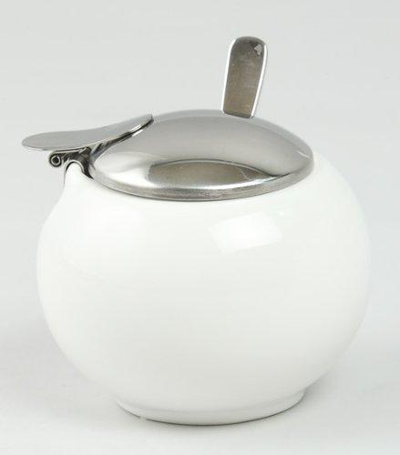 ZERO JAPAN BKK-04 Round Container S with Condiment Spoon WH, White