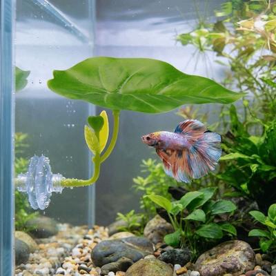 Simulated Lotus Leaves Fighting Fish Resting Leaves with Suction Cup Artificial Fish Hammock Fake Plant Plastic