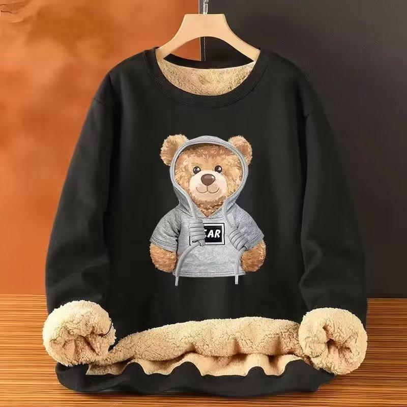 

Женская мода повседневная печать длинный рукав толстовка теплое нижнее белье топ XL