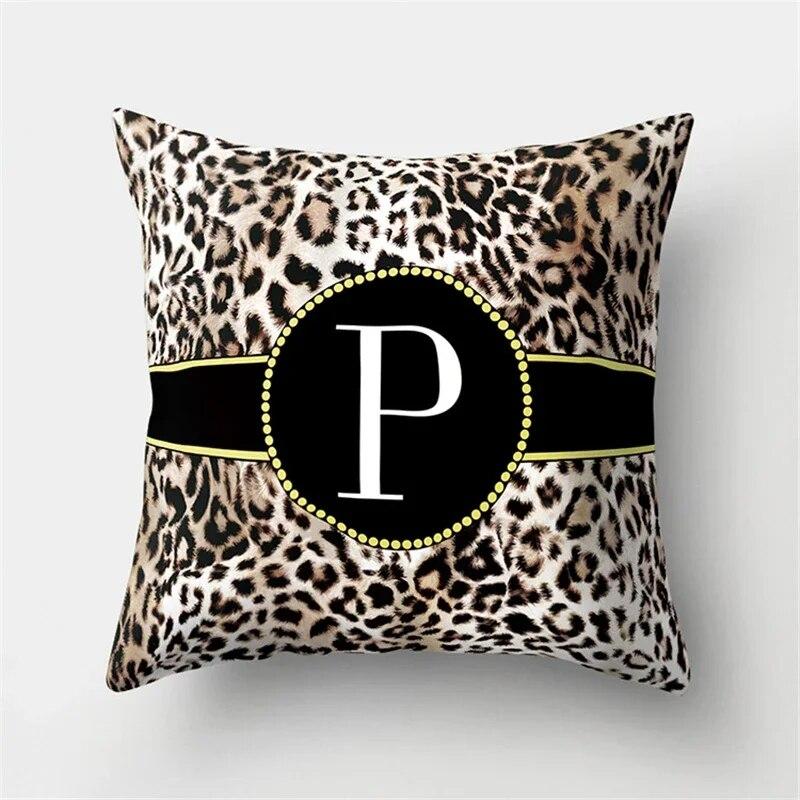 45x45cm Kissenbezug mit Leopardenmuster und 26 Buchstaben, bequemer Kissenbezug für Sofa, Stuhl, Bett, sexy Party, Hoteldekor, Wohnkultur, Kissenbezug