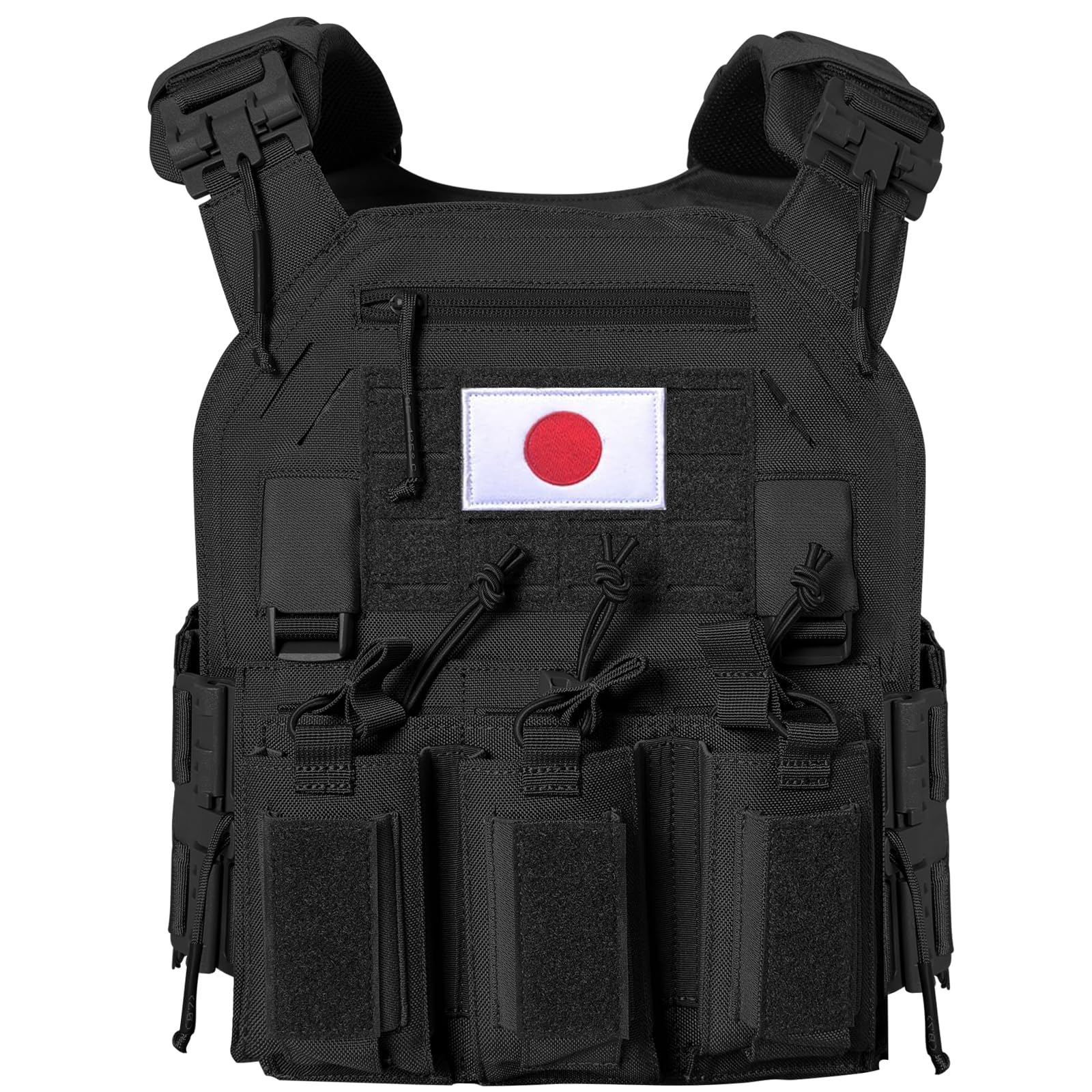 

Тактичний жилет TWINFALCONS Plate Carrier з 3 підсумками для магазинів та рюкзаком MOLLE, легкий, 1000D, військовий, для страйкболу, з регульованим підсумком для магазину