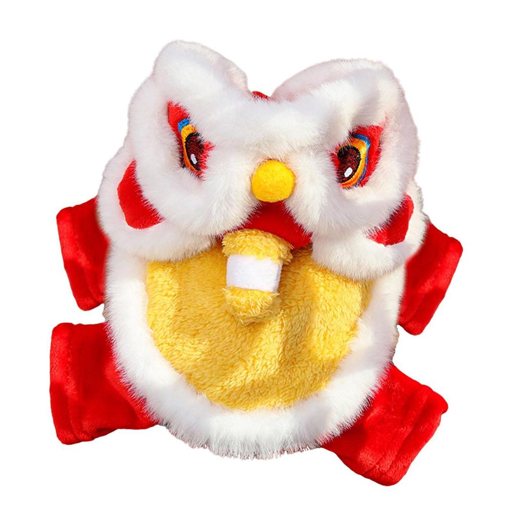 Chinese New Year Pet Costume Dog Cat Outfit Lion Dance Dog Costume Puppy Apparel for Gatherings Spring Festival Photo Prop