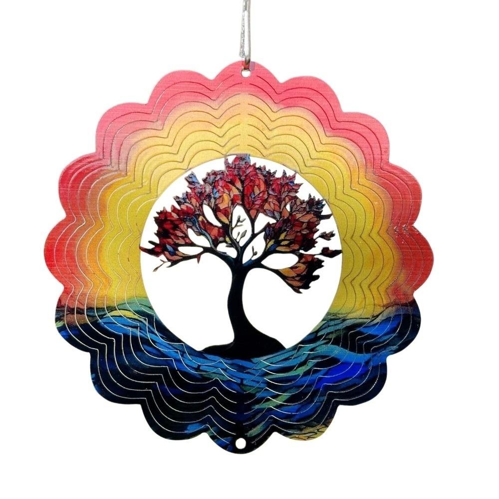 

3D Rotating Pendant Flower The Tree of Life Wind Spinner Creative Mandala Wind Chime Terrace Decor 11cm 4.33in-Style F