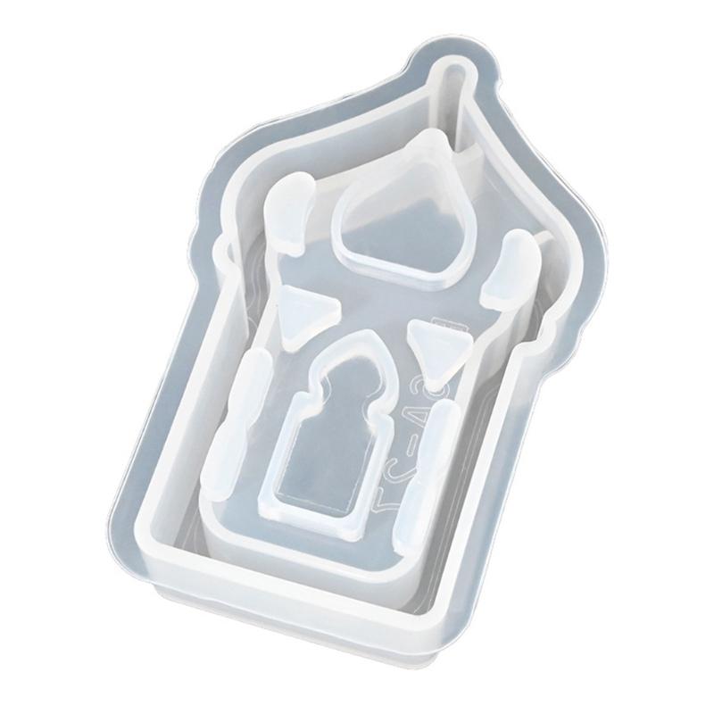 House Moon Shape Silicone Molds for Epoxy Resin Candle Holder Tealight Holder Home Decoration Gypsum Silicone Molds