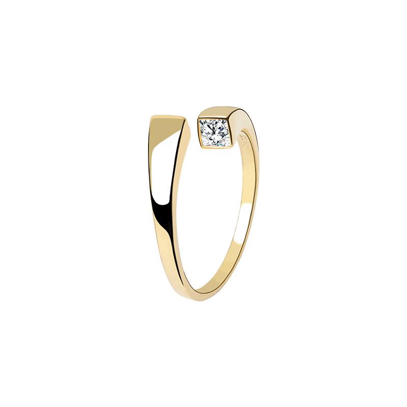Niche Light Luxury Geometric Embossed Ring For Women Personalized Trendy Pinky Ring New Fashion Jewelry Accessory