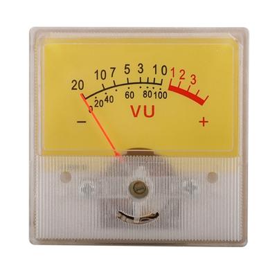 Verbesserter Pegelmesser DB-Pegel-Header VU-Meter Audio-Pegelmesser Leistungsverstärker-Meter Gelbe Hintergrundbeleuchtung für Heim-Audio