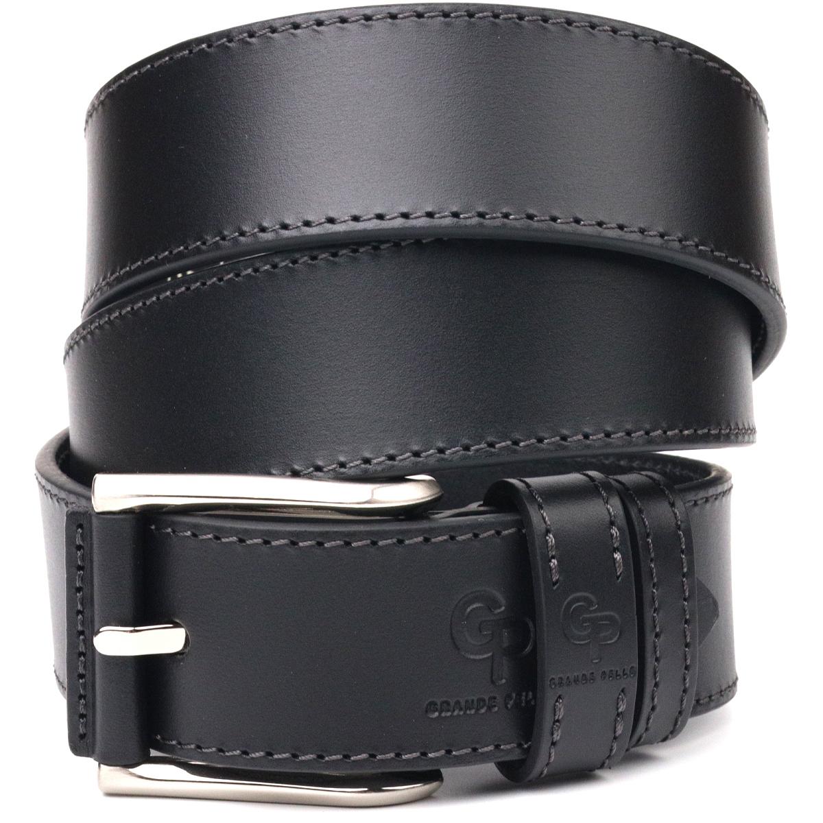 

Надійний чоловічий шкіряний ремінь GRANDE PELLE Leather Belt 21467 Чорний