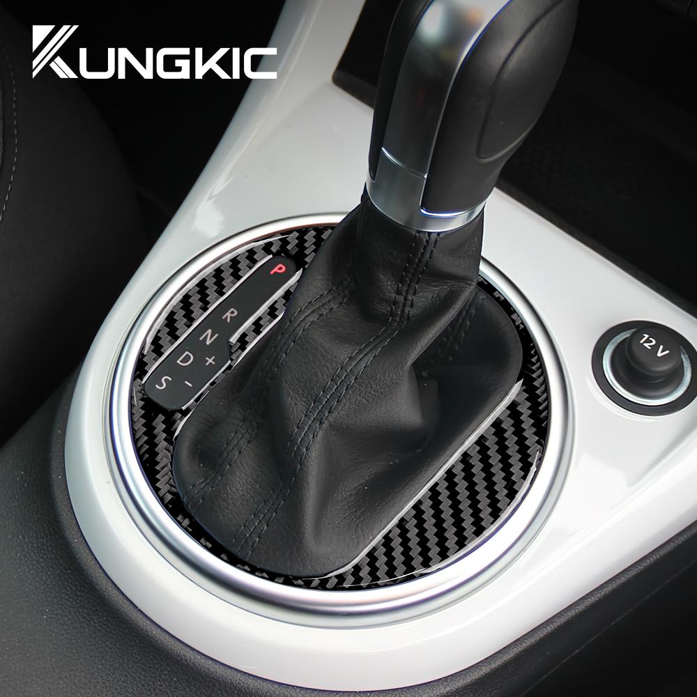 For Volkswagen Beetle 2012 2013 2014 2015 2016 2017-19 Gear Shift Panel Real Soft Carbon Fiber Sticker Car Interior Accessories