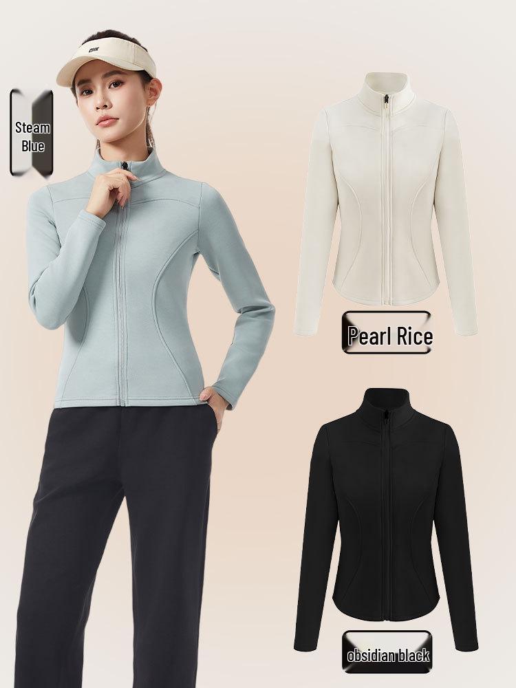 Lulu Lightweight Warm Air Layer Fleece Coat - Slim Fit, High Collar Zip Cardigan