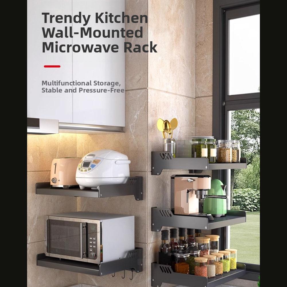 Kitchen Microwave Shelves Wall-Mounted Microwave Oven Shelf Rack Cooker Holder,Stainless Electric Pot Kitchen Storage Bracket