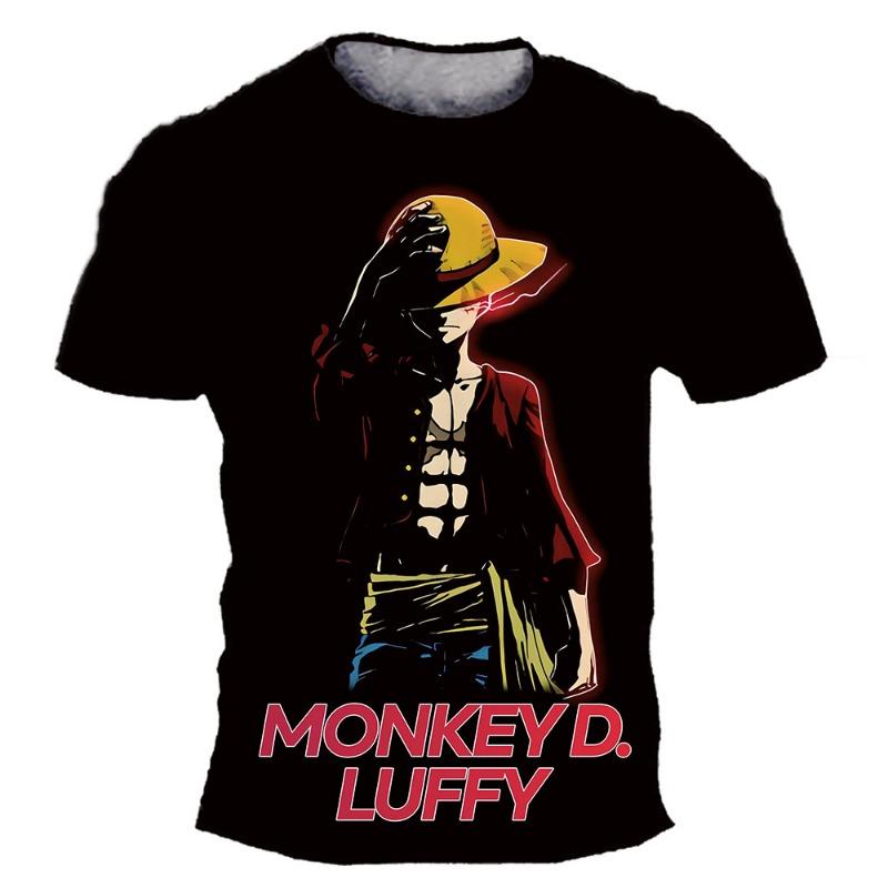 Japanese anime One Piece cartoon children s adult 3D printed top T-shirt One Piece boy cartoon cute top T-shirt 100