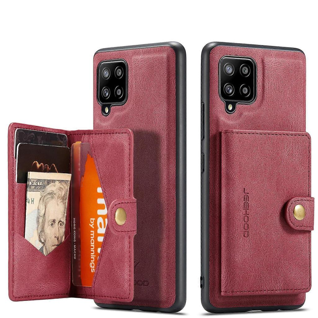 Compatible For Samsung Galaxy A42 5G Case JEEHOOD J01 Retro Leather Phone Back Cover with Detachable Magnetic Card Holder