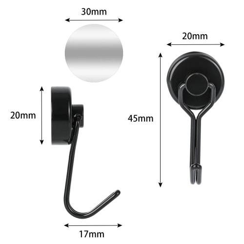 ZOEDO Magnetic Hooks, Set of 8, Super Strong, Rust-Proof, Small, Stainless Steel, Vertical Load Capacity 15kg, For Kitchen, Office, Bathroom, Wall Mou