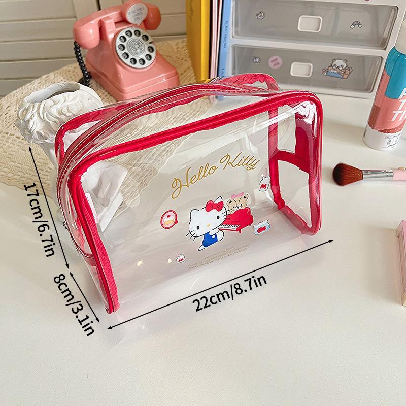 Girls Cosmetics Bag Large Capacity Transparent Pvc Makeup Storage Bag Portable Travel Wash Gargle Bag Waterproof
