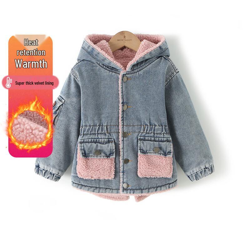 

Girls Faux Lamb Wool Lined Denim Jacket 160