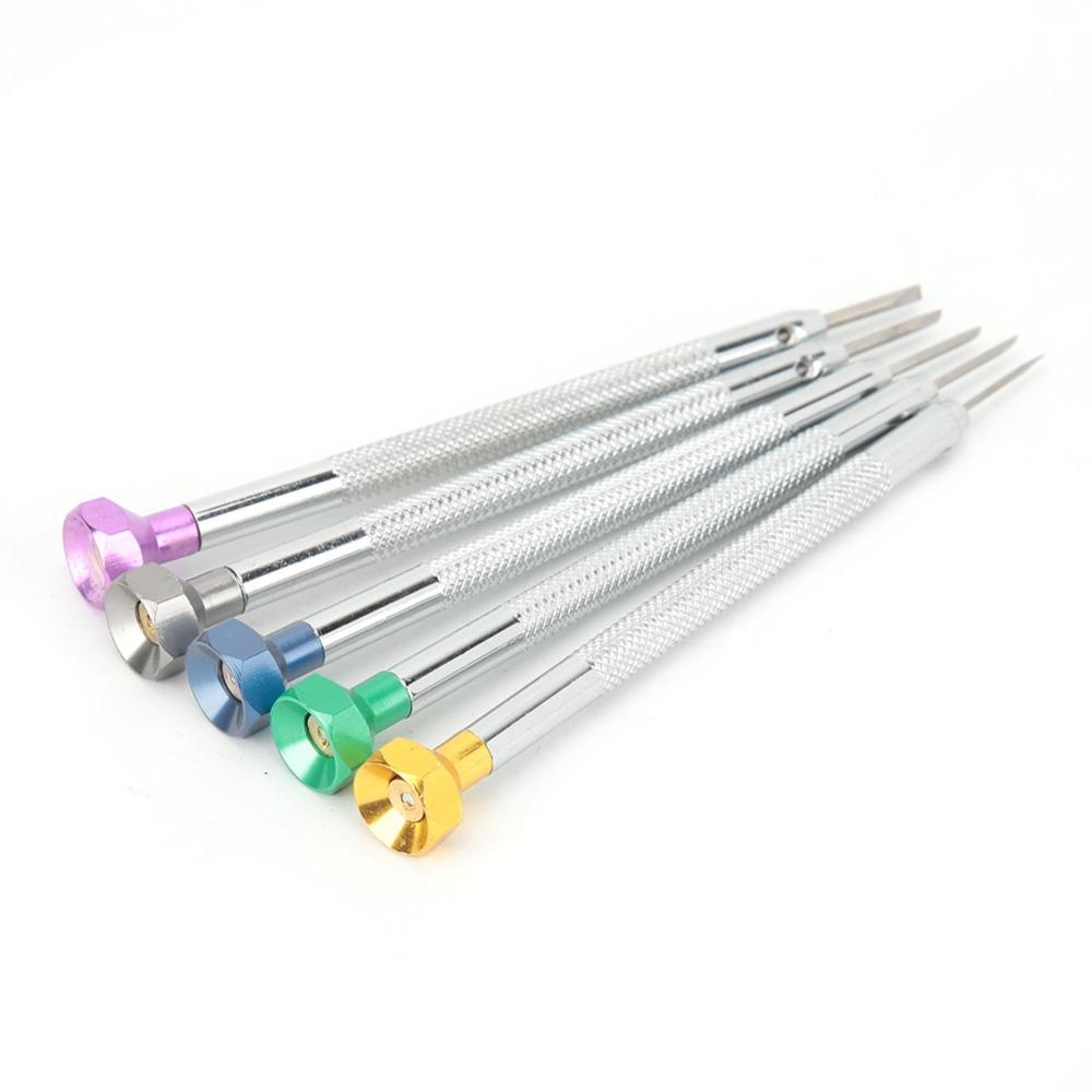 5Pcs Steel Watch Repair Screwdriver 5 different flat Watchmaker Tool Eyeglass screw adjustment