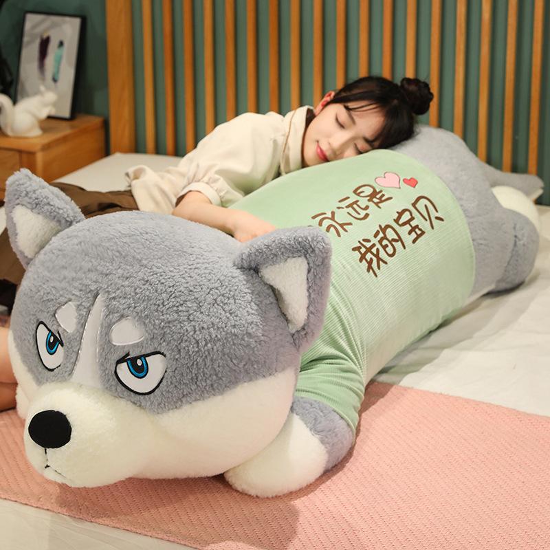 Large Party Husky Plush Doll Boys Bed Big Throw Pillow Girl Sleeping Doll Dog Birthday Gift