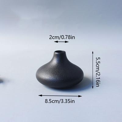 1 ks Váza na květiny Hydroponické aranžování květin Černá váza z hrubé keramiky Keramický květináč