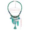 Bohemian Vintage Turquoise Tassels Choker Statement Necklace Women Tribal