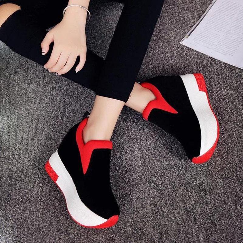 Chic And Casual Comfortable Spring Breathable Loafers For Women With Increased Heels