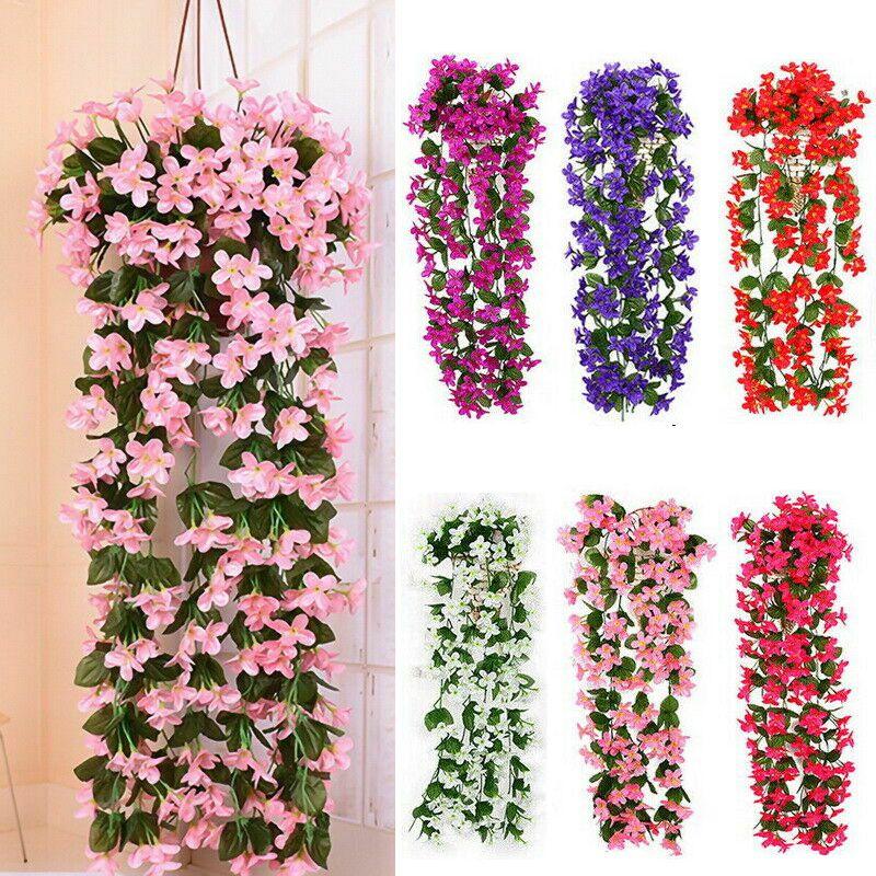 Artificial Fake Hanging Flowers Vine Plant Home Garden Decoration Indoor Outdoor