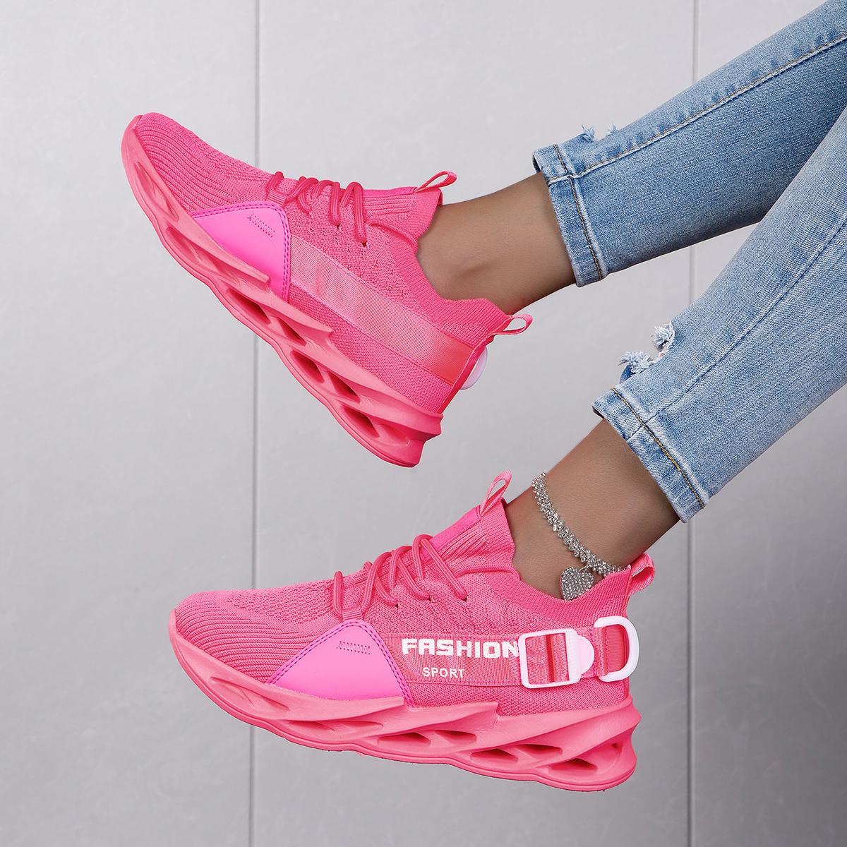 

Кроссовки унисекс, лезвие, сетка с толстой подошвой лезвия, модная легкая спортивная обувь большого размера Женская спортивная обувь 38 розовый