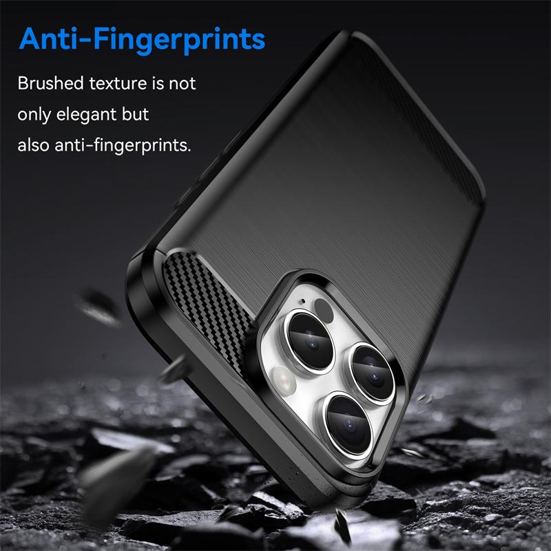 For Cover iPhone 16 Pro Case For iPhone 16 Pro Max 16 Plus Anti-knock Soft Silicone Carbon Fiber Back Case For iPhone 16 ProCase