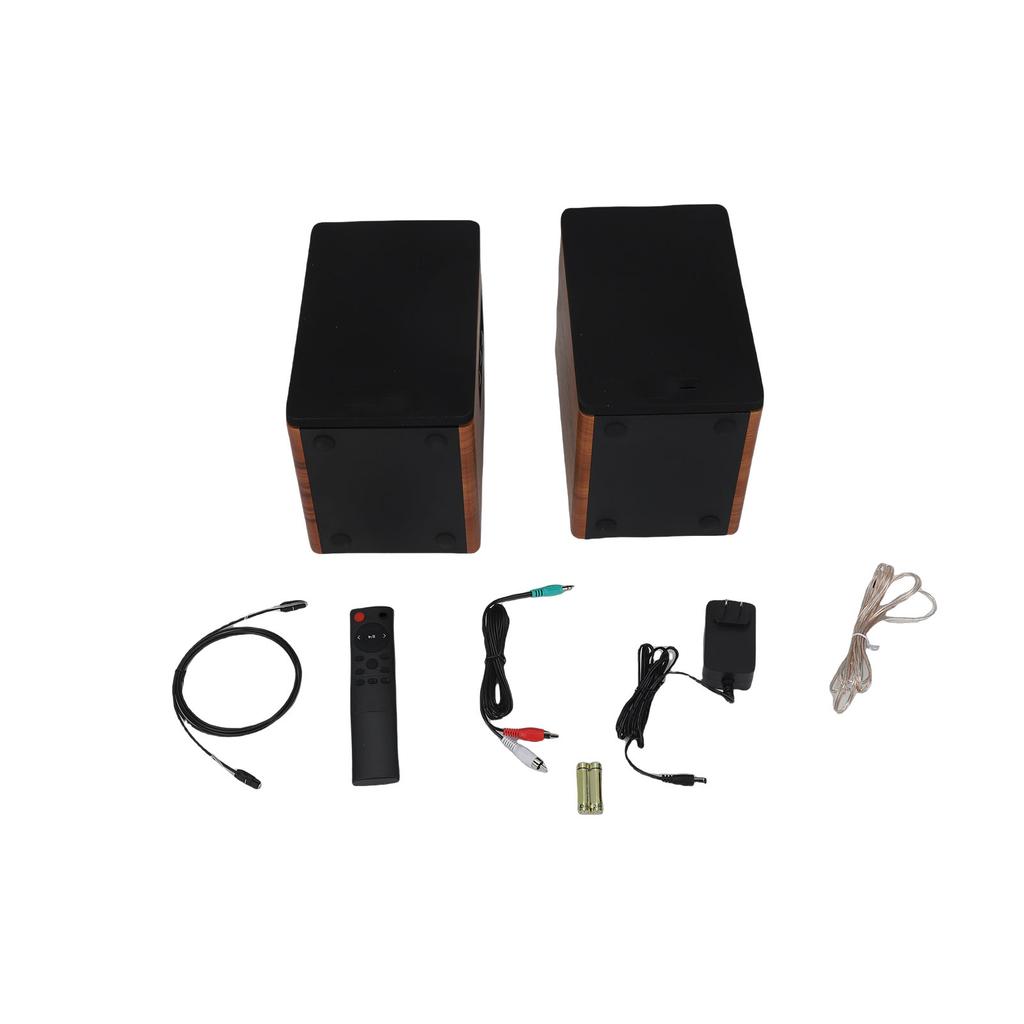 1 Pair Bluetooth Bookshelf Speakers with Composite Video Interface 4in Woofer for Record Player Computer Desktop