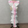 Classical Wedding Sash Bows Waist Decoration Large Bows Towing Multilayer Sheer Veil For Wedding Bride Waist Styling